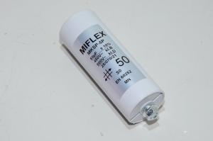 Miflex MKSP-5P I15KV650K-B 50µF/500VAC 45x143mm motor run capacitor with faston terminals *new*