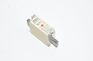 10A 500VAC NH000 gL/gG 120kA Siba 20 000 13 knife-blade type fuse link with blow out indicator on top *new*