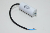 Miflex MKSP-5P I15KV618K-D 18µF/500VAC 40x83mm motor run capacitor with M8 mounting and 250mm leads *new*