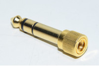 3,5mm stereo jack - 6,3mm stereo plug, metal shell, gold plated with small thread *new*