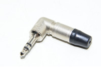3,5mm 90° kulmamallin stereo plugi Neutrik NTP3RC hopea metallirungolla max 4,5mm kaapelille *uusi*