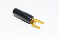 4-6mm² insulated black gold plated fork crimp connector for M4 screw *new*