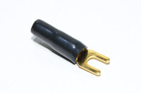 4-6mm² insulated black gold plated fork crimp connector for M5 screw *new*