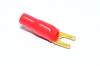 4-6mm² insulated red gold plated fork crimp connector for M5 screw *new*