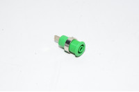 4mm green panel mounted insulated safety banana socket Staübli SLB4-F/N-X 49.7044-25, M12x0.75mm, 1000V, 24A, CAT III *new*