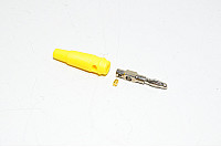 4mm yellow male banana plug, straight, solder/screw type, spliceable *new*