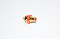 Panel mountable RCA female connector Rean NYS 367-2 red with insulated metal housing *new*