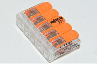Wago 221-415 oranssi push-in tyyppinen 5-johtiminen kompakti haaroitusliitin vivuilla *uusi*