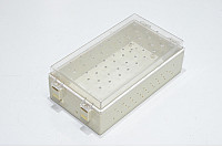 213x115x66mm electronic equipment enclosure, polycarbonate, beige, transparent lid with home made ventilation holes