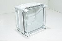 Fibox EK 190x190x130mm electronic equipment enclosure, polycarbonate, gray, transparent lid, IK08, IP67 *new*