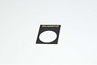 Legend plate, black, 30x40mm square, for 22mm switches / indicator lights "RAJAOHITUS"