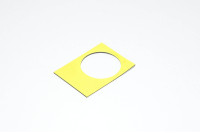 Legend plate, yellow/white, 30x40mm square, for 22mm switches / indicator lights, blank