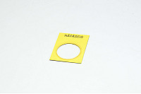 Legend plate, yellow, 30x40mm square, for 22mm switches / indicator lights "HÄTÄSEIS"