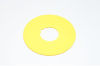 Legend plate, yellow, 65mm round, for 22mm switches / indicator lights "blank"