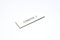 Merkkikilpi, valkoinen, 60x20mm suorakulmainen, "CONVEYOR 2"