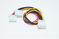Tietokoneen lisälaitteiden virtaliittimen Y-haara (1x 4pin Molex uros -> 2x 4pin Molex naaras)