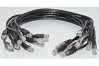 10x 0.5m Suojaamaton CAT5e verkkokaapeli musta (RJ45 - RJ45)