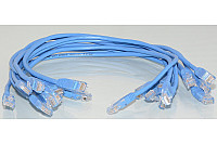 10x 0.5m Suojaamaton CAT5e verkkokaapeli sininen (RJ45 - RJ45)