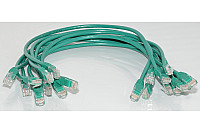 10x 0.5m Suojaamaton CAT5e verkkokaapeli vihreä (RJ45 - RJ45)
