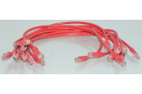 10x 0.5m Suojaamaton CAT5e verkkokaapeli punainen (RJ45 - RJ45)