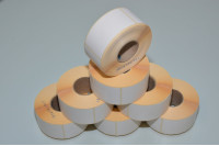 Paperityö 151410/L.B. 95x43mm (38mm inner diameter) roll with 500pcs 40x80mm white blanc thermal sensitive labels for thermal transfer printer *new*