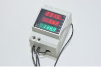DIN rail multi-function digital meter D52-2047, 80-300VAC, cos φ, kWh, W, operation time, 0-100A indirect measurement *new*