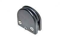 Black metal D shaped glass clamp for 6-12mm glass or plastic sheet *no screws*