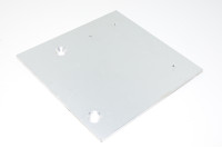 Aluminium switch panel 190x179x5mm with 2x countersink 9mm and 3x M5 holes