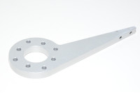 Aluminium flipping arm for rotary actuator, overall lenght 187mm, 3x M5 and 8x 5,9mm mounting holes