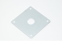 Aluminium switch panel 85x85x3mm with 1x 22mm and 4x 6mm holes