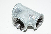 Putkiliitin valurauta T-haara 2x 1 1/4" naaras kierre - 1 1/2" naaras kierre *uusi*