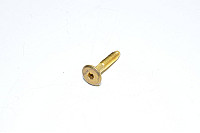 M6x1, 30mm, RH, messinkipinnoitettu teräs, kuusiokolokanta, huonekaluruuvi, 4.6