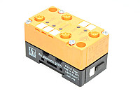 IFM AC5011 AS-i E-EMS-base coupling module with FC addressing socket and IFM AC2008 AS-i active classic I/O module with 4x sourcing transistor outputs 24VDC 1000mA / 500mA (DC12 / DC13)