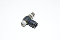 Pisco JSC6-01A elbow type meter-out speed controller with R1/8 threaded port and 6mm quick connector for tube