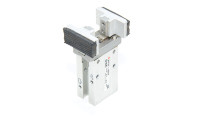 SMC MHZ2-10DN standard type double acting 2-finger linear air gripper with narrow grip + grippers with rubber pads