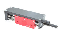 Afag LM20/60 11001645 linear module slide unit with 2x shock absorbers and no stop screws + back plate
