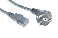 Power cable, CEE 7/7 angled male (Schuko), C13 straigth female, black