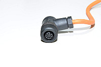 Sensor cable 4x 0.25mm² with M12 angled A-coded unshielded 4-pin sensor connector, male, plastic, Binder 713-series 99-0430-00-04, screw connection for 4-6mm cables