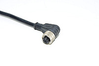 Sensor cable black unknown 4x 0.25mm² PUR with molded plastic angle type A-coded unshielded 4-pin female M12 sensor connector