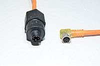 Sensor cable IFM E10292 with molded plastic angle type unshielded 3-pin female M8 PNP LED + Phoenix Contact SACC-M12MS-4QCON 1681415 4pin male M12 sensor connectors