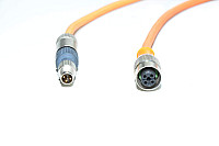 Sensor cable IFM E10303 with molded plastic straight A-coded unshielded 4-pin female M12 + Harting Harax M8-S 21 01 130 4061 3pin male M8 sensor connectors
