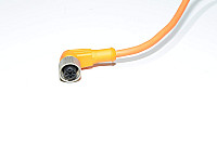 Sensor cable IFM E10304 with molded plastic angle type A-coded unshielded 4-pin female M12 sensor connector