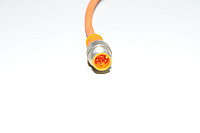 Sensor cable IFM E70032 with molded plastic straight A-coded unshielded 4-pin male M12 sensor connector