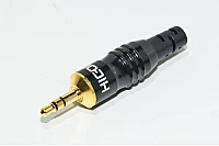 3,5mm stereo plugi Hicon HI-J35S02 musta metallirungolla max 8,4mm kaapelille *uusi*
