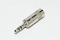 3,5mm stereo plug Rean NYS 231 L silver with metal housing for max 6mm cable *new*