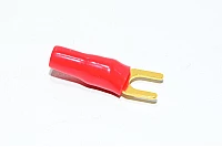 4-6mm² insulated red gold plated fork crimp connector for M4 screw *new*