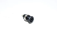 4mm musta paneeliasennettava eristetty turvabanaanipistoke Staübli SLB4-F/N-X 49.7044-21, M12x0.75mm, 1000V, 24A, CAT III *uusi*