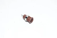 4mm ruskea paneeliasennettava eristetty turvabanaanipistoke Staübli SLB4-F/N-X 49.7044-27, M12x0.75mm, 1000V, 24A, CAT III *uusi*