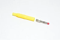 4mm yellow male safety banana plug, straight, solder type, non stackable *new*