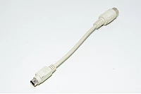 6pin male MiniDIN - 5pin female 180° 5pin DIN white adaptor cable for connecting old keyboard with DIN connector into PS/2 MiniDIN connector